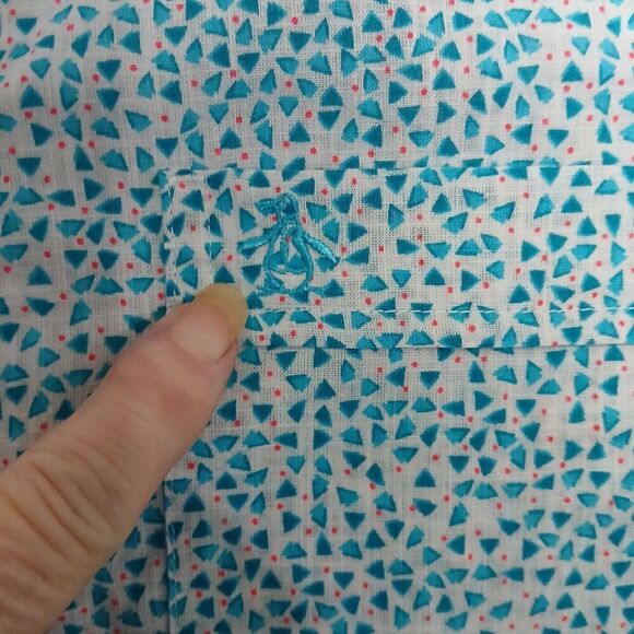 Penguin Slim Fit Blue XXL Short Sleeve Business Casual, Minimalist, Chic Shirt. - Picture 3 of 16